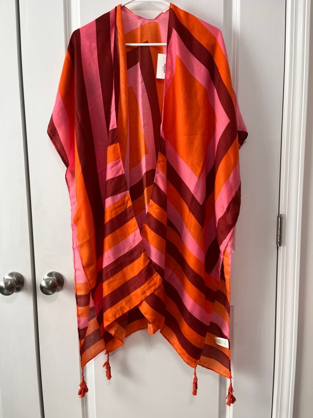 NWT Do everything in love Orange Pink Striped Beach Cover